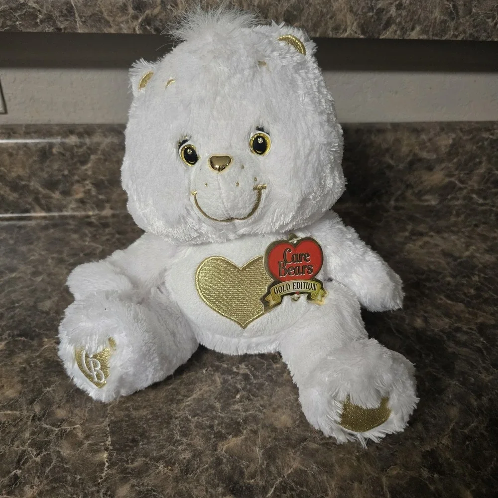 Care Bears Heart of Gold 25th Anniversary Collector's Swarovsky White Plush 12